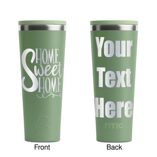 Home Quotes and Sayings Light Green RTIC Everyday Tumbler - 28 oz. - Front and Back