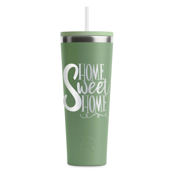 Custom Home Quotes and Sayings RTIC Everyday Tumbler with Straw - 28oz - Light Green - Single-Sided