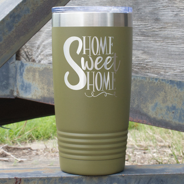 Custom Home Quotes and Sayings 20 oz Stainless Steel Tumbler - Olive - Single Sided