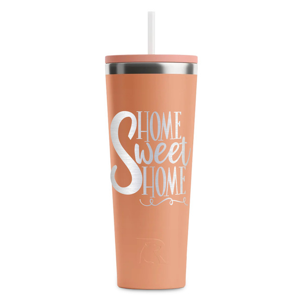 Custom Home Quotes and Sayings RTIC Everyday Tumbler with Straw - 28oz - Peach - Single-Sided
