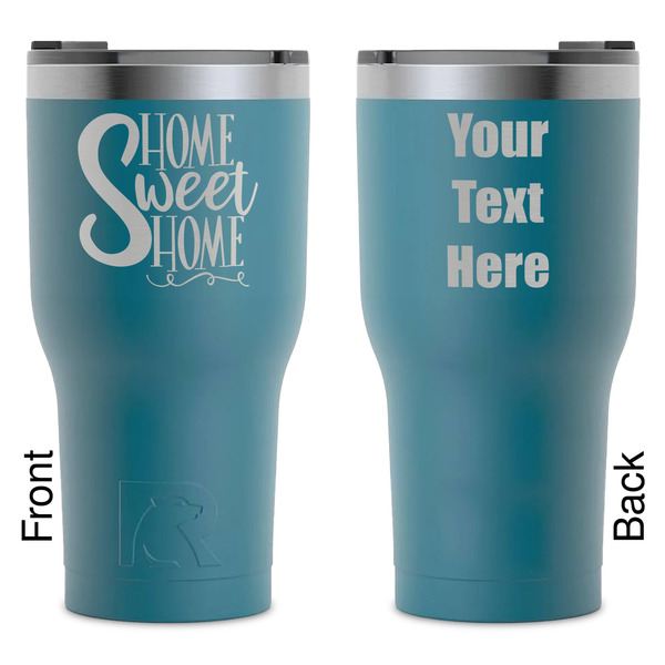 Custom Home Quotes and Sayings RTIC Tumbler - Dark Teal - Laser Engraved - Double-Sided