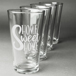 Home Quotes and Sayings Pint Glasses - Engraved (Set of 4)