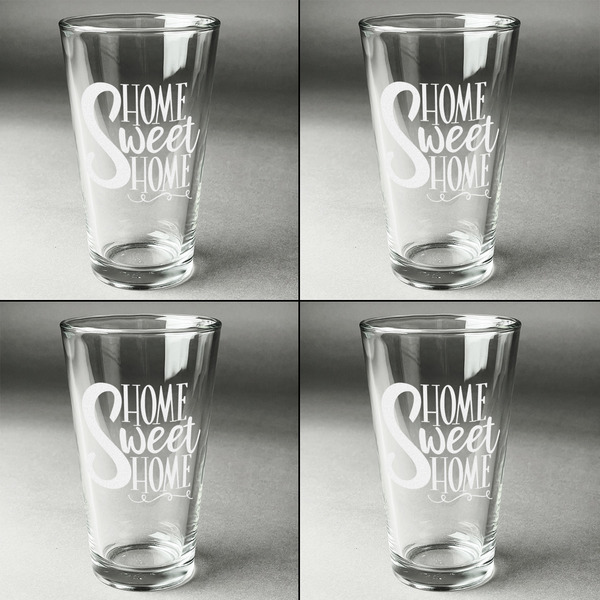 Home Quotes and Sayings Set of Four Engraved Beer Glasses - Individual View