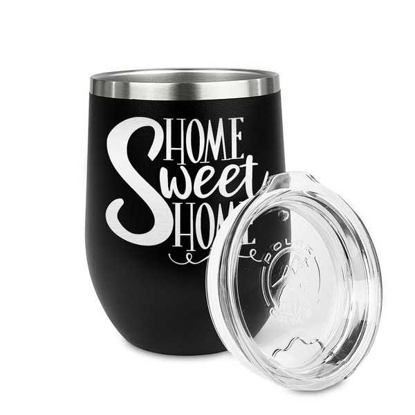 Home Quotes and Sayings Stainless Wine Tumblers - Black - Double Sided - Alt View