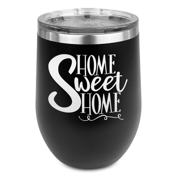 Custom Home Quotes and Sayings Stemless Stainless Steel Wine Tumbler - Black - Double Sided