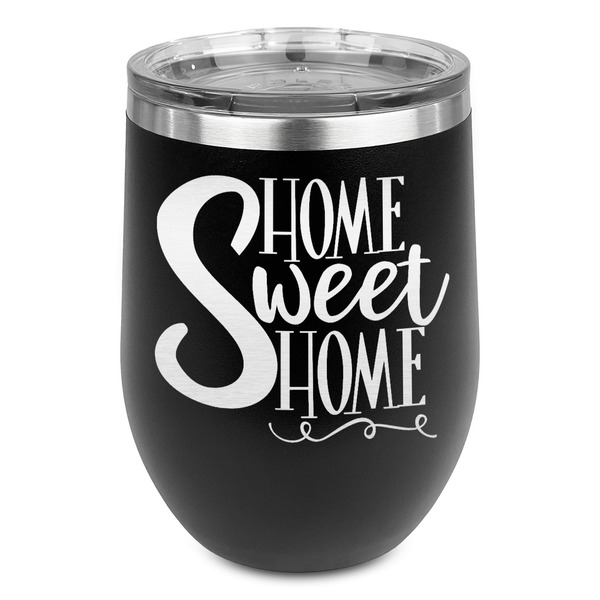 Custom Home Quotes and Sayings Stemless Stainless Steel Wine Tumbler - Black - Single Sided