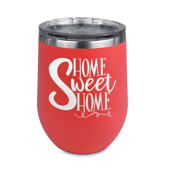 Custom Home Quotes and Sayings Stemless Stainless Steel Wine Tumbler - Coral - Double Sided