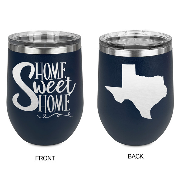 Home Quotes and Sayings Stainless Wine Tumblers - Navy - Double Sided - Approval