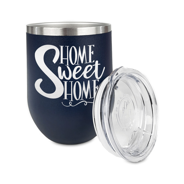 Home Quotes and Sayings Stainless Wine Tumblers - Navy - Single Sided - Alt View