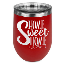 Home Quotes and Sayings Stemless Stainless Steel Wine Tumbler - Red - Single Sided