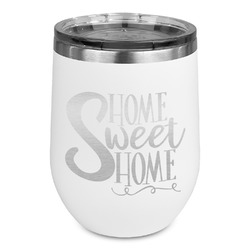 Home Quotes and Sayings Stemless Stainless Steel Wine Tumbler - White - Single Sided