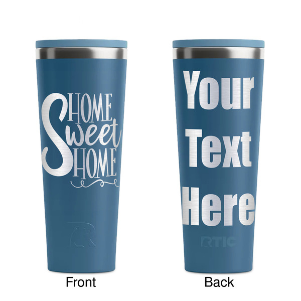 Home Quotes and Sayings Steel Blue RTIC Everyday Tumbler - 28 oz. - Front and Back