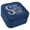 Home Quotes and Sayings Travel Jewelry Boxes - Leather - Navy Blue - Angled View