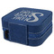 Home Quotes and Sayings Travel Jewelry Boxes - Leather - Navy Blue - View from Rear