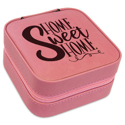 Home Quotes and Sayings Travel Jewelry Boxes - Pink Leather