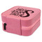 Home Quotes and Sayings Travel Jewelry Boxes - Leather - Pink - View from Rear