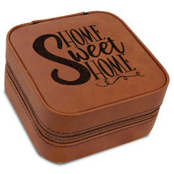 Home Quotes and Sayings Travel Jewelry Box - Rawhide Leather