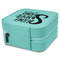 Home Quotes and Sayings Travel Jewelry Boxes - Leather - Teal - View from Rear