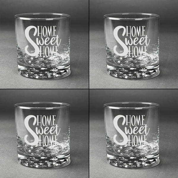 Home Quotes and Sayings Whiskey Glasses - Set of 4 all Engraved