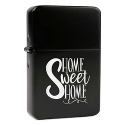 Home Quotes and Sayings Windproof Lighter - Black - Double Sided & Lid Engraved