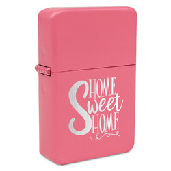 Home Quotes and Sayings Windproof Lighter - Pink - Single Sided & Lid Engraved