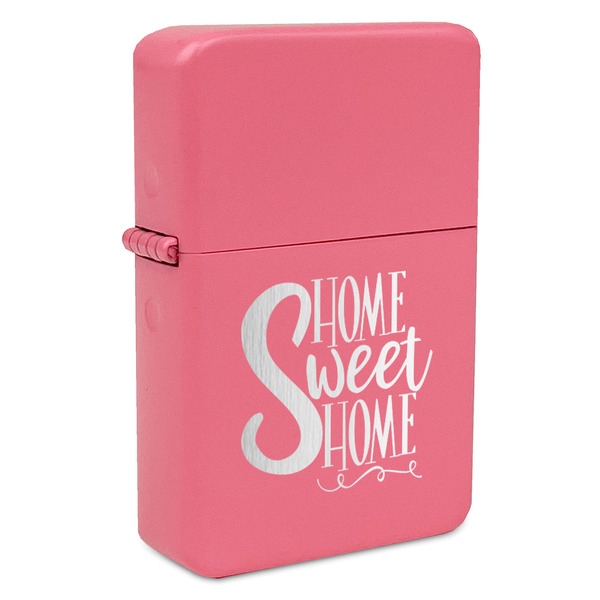 Custom Home Quotes and Sayings Windproof Lighter - Pink - Double Sided