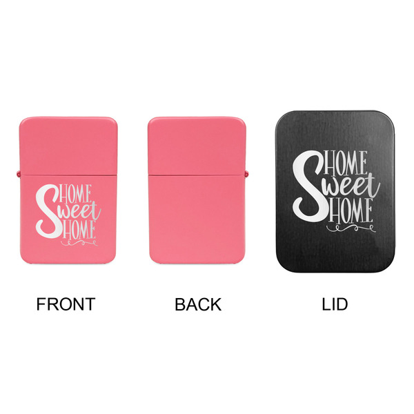Home Quotes and Sayings Windproof Lighters - Pink, Single Sided, w Lid - APPROVAL