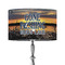 Gone Fishing 12" Drum Lampshade - ON STAND (Fabric)