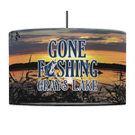 Gone Fishing 12" Drum Pendant Lamp - Fabric (Personalized)