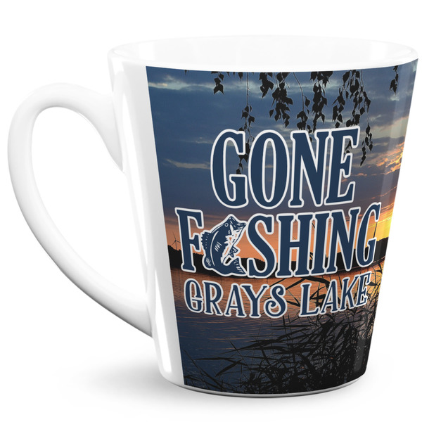 Custom Gone Fishing 12 Oz Latte Mug (Personalized)