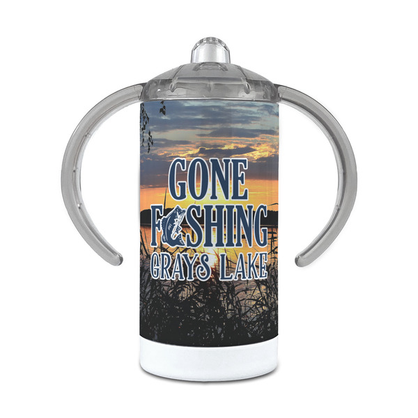 Custom Gone Fishing 12 oz Stainless Steel Sippy Cup (Personalized)