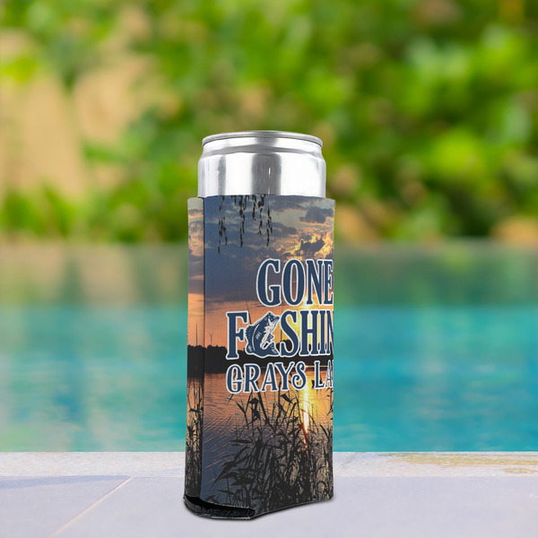 Gone Fishing Can Cooler - Tall 12oz - In Context