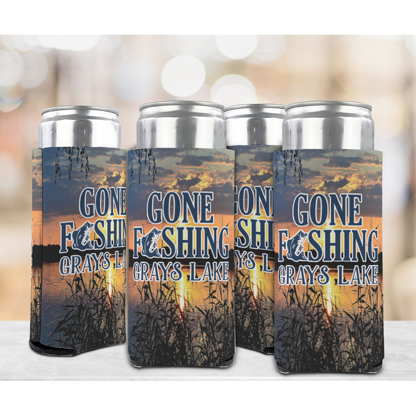 Gone Fishing 12oz Tall Can Sleeve - Set of 4 - LIFESTYLE