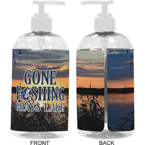 Gone Fishing 16 oz Plastic Liquid Dispenser- Approval- White