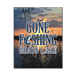 Gone Fishing Wood Print - 16x20 (Personalized)
