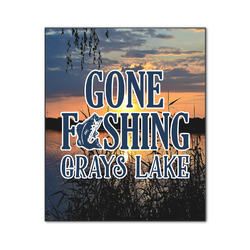 Gone Fishing Wood Print - 20x24 (Personalized)