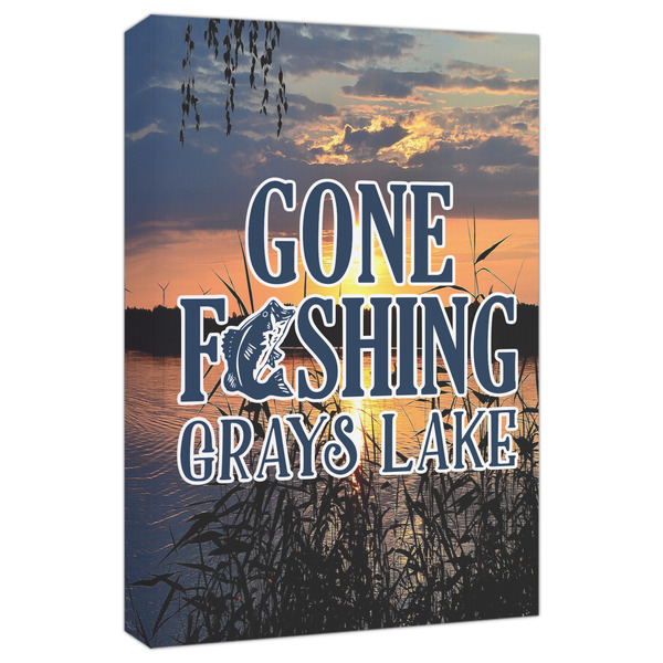 Custom Gone Fishing Canvas Print - 20x30 (Personalized)