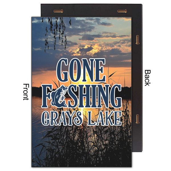 Gone Fishing 20x30 Wood Print - Front & Back View