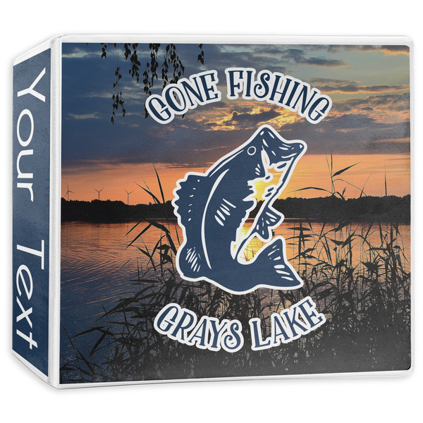 Custom Gone Fishing 3-Ring Binder - 3 inch (Personalized)