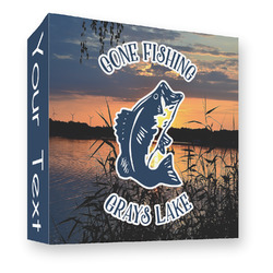 Gone Fishing 3 Ring Binder - Full Wrap - 3" (Personalized)
