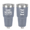 Gone Fishing 30 oz Stainless Steel Ringneck Tumbler - Grey - Double Sided - Front & Back