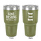 Gone Fishing 30 oz Stainless Steel Ringneck Tumbler - Olive - Double Sided - Front & Back