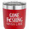 Gone Fishing 30 oz Stainless Steel Ringneck Tumbler - Red - CLOSE UP