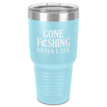 Gone Fishing 30 oz Stainless Steel Tumbler - Teal - Single-Sided (Personalized)