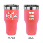 Gone Fishing 30 oz Stainless Steel Tumbler - Coral - Double Sided (Personalized)