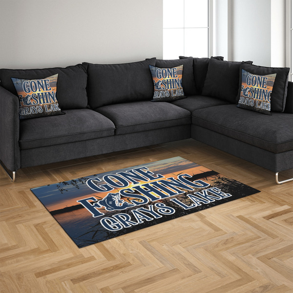 Gone Fishing 4'x6' Indoor Area Rugs - IN CONTEXT