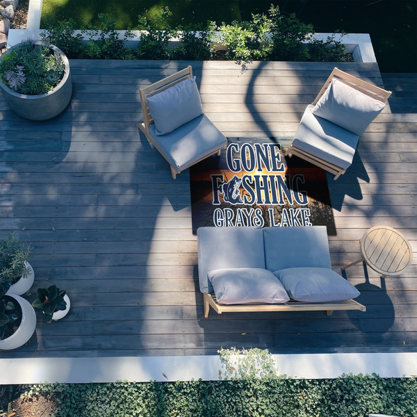 Gone Fishing 4'x6' Patio Rug - In context