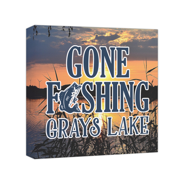 Custom Gone Fishing Canvas Print - 8x8 (Personalized)
