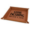 Gone Fishing Faux Leather Dice Tray - 9" x 9" - Rawhide (Personalized)