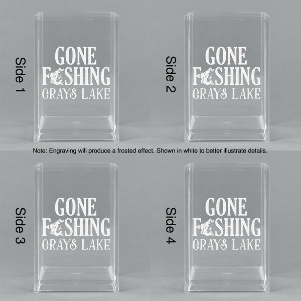 Gone Fishing Acrylic Pen Holder - All Sides